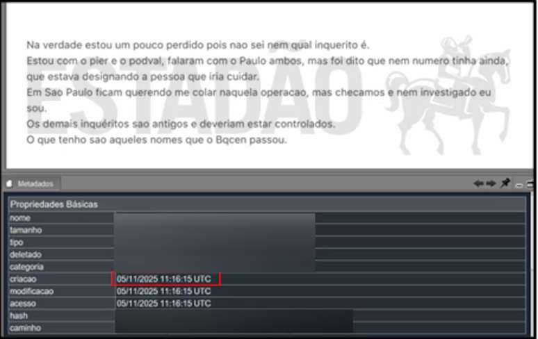 Mensagem de Vorcaro a Moraes