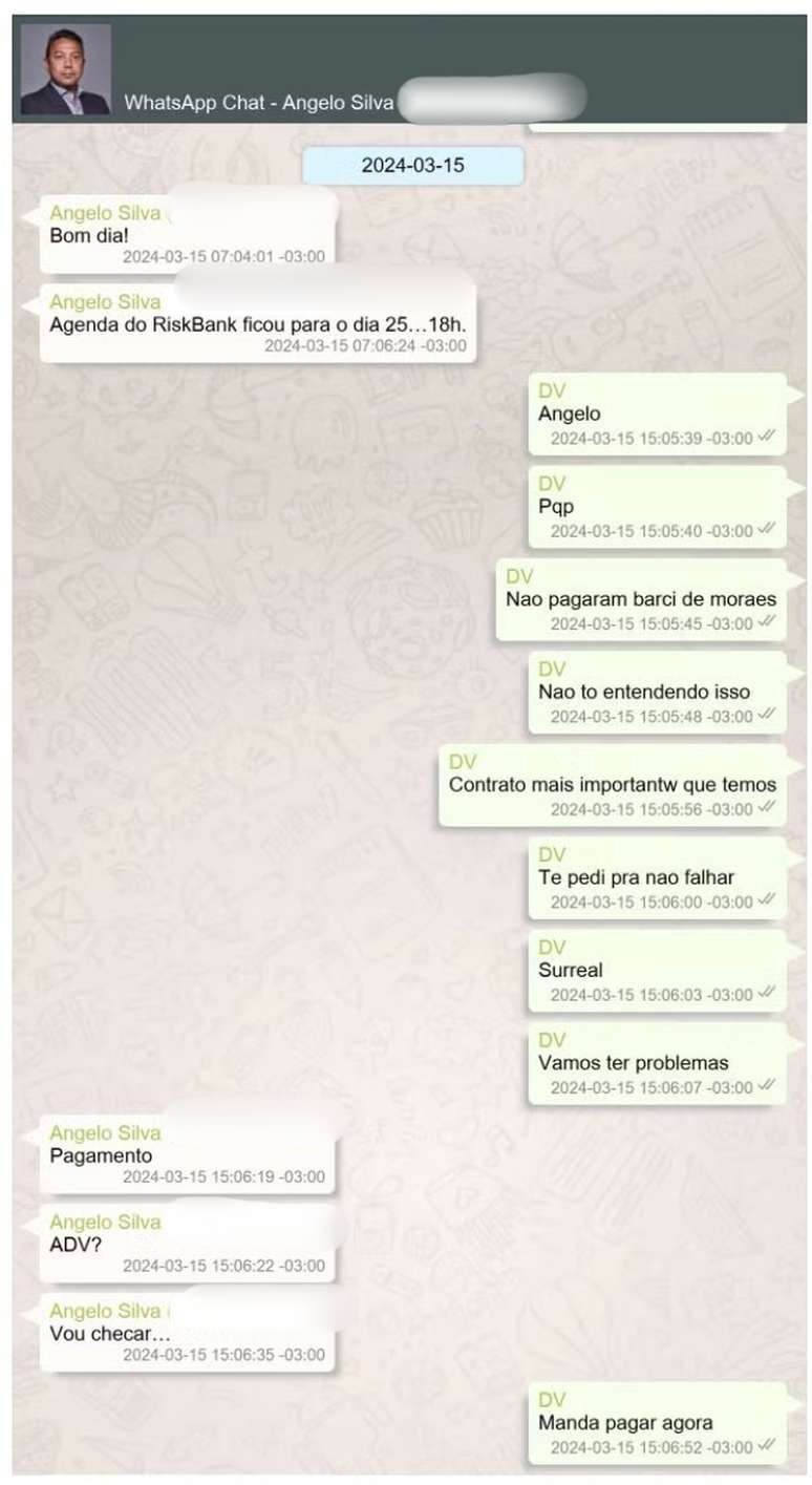 Vorcaro demonstrou irrita&ccedil;&atilde;o com o atraso no pagamento ao escrit&oacute;rio de Viviane