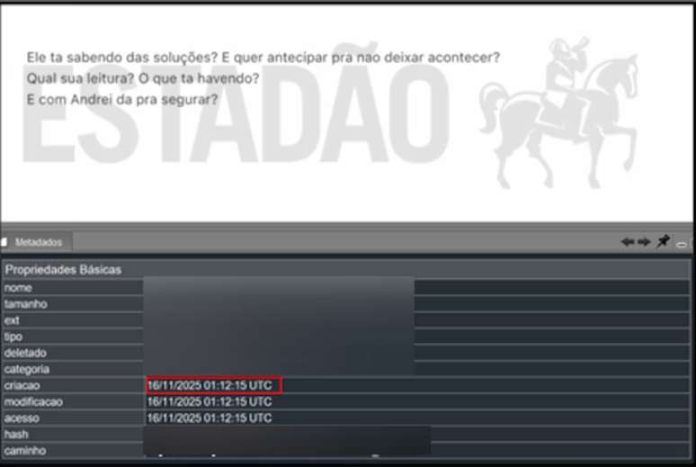 Mensagem de Vorcaro a Moraes