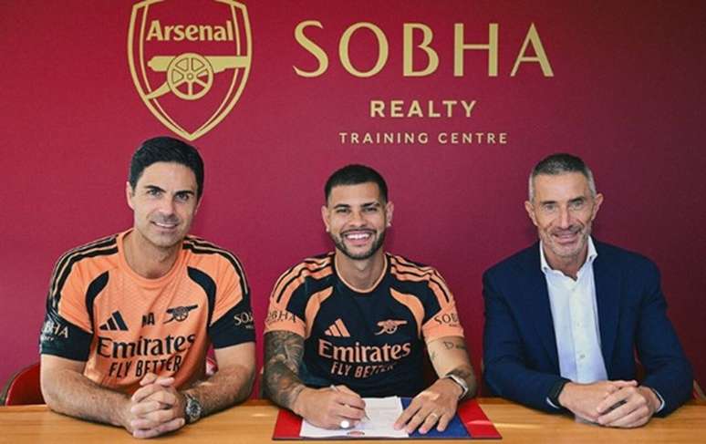 O Arsenal pagou 75 milh&otilde;es de libras (R$ 550 milh&otilde;es) por Bruno Guimar&atilde;es &ndash; Divulga&ccedil;&atilde;o/Arsenal
