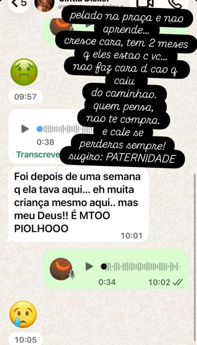 Luana Piovani afirma ter conversado com Cintia Dicker, ex-mulher de Pedro Scooby, sobre o epis&oacute;dio