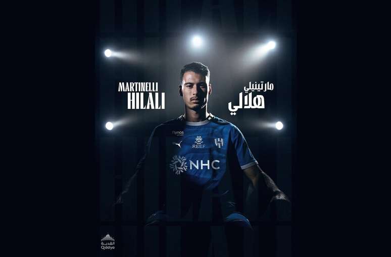 Gabriel Martinelli foi apresentado nesta quinta (3) pelo Al-Hilal &ndash;