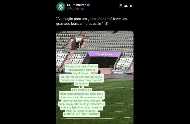 Provoca&ccedil;&atilde;o do Palmeiras ap&oacute;s postagem de Neymar &ndash;