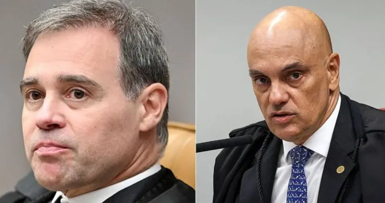 Montagem com Andr&eacute; Mendon&ccedil;a de um lado e Alexandre de Moraes de outro