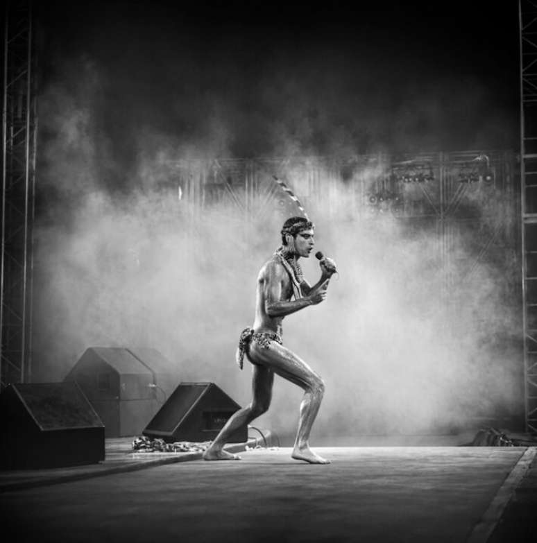 Ney Matogrosso no primeiro Rock in Rio, em 1985, em imagem usada na campanha