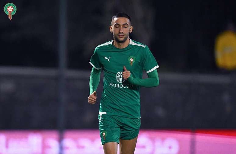 Ziyech em a&ccedil;&atilde;o pelo Marrocos &ndash; Divulga&ccedil;&atilde;o/FRMF