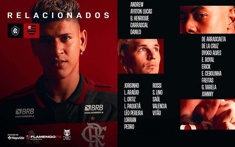 Relacionados do Flamengo para a partida diante do Remo &ndash;