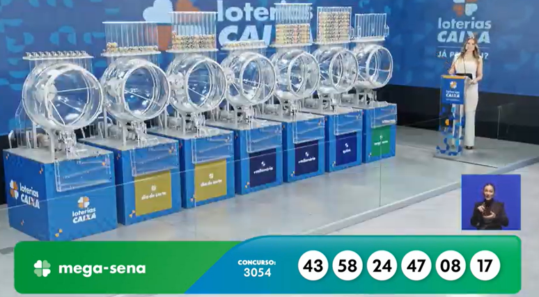 Dezenas do concurso 3.054 da Mega-Sena