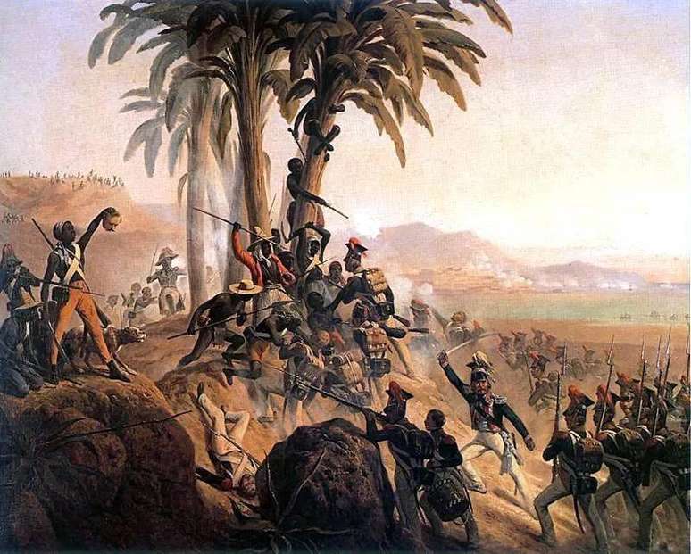 Batalha de S&atilde;o Domingo, quadro que representa a independ&ecirc;ncia do Haiti