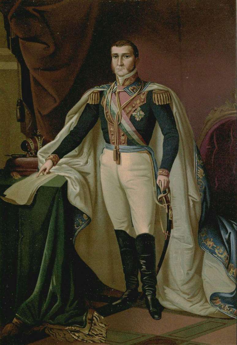 Agust&iacute;n de Iturbide foi declarado imperador do M&eacute;xico como Agust&iacute;n I ap&oacute;s independ&ecirc;ncia da Espanha