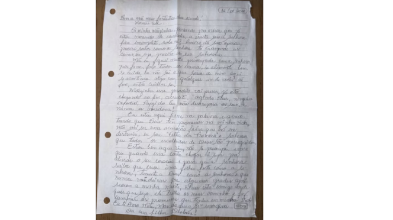 Carta de Deolane para a m&atilde;e