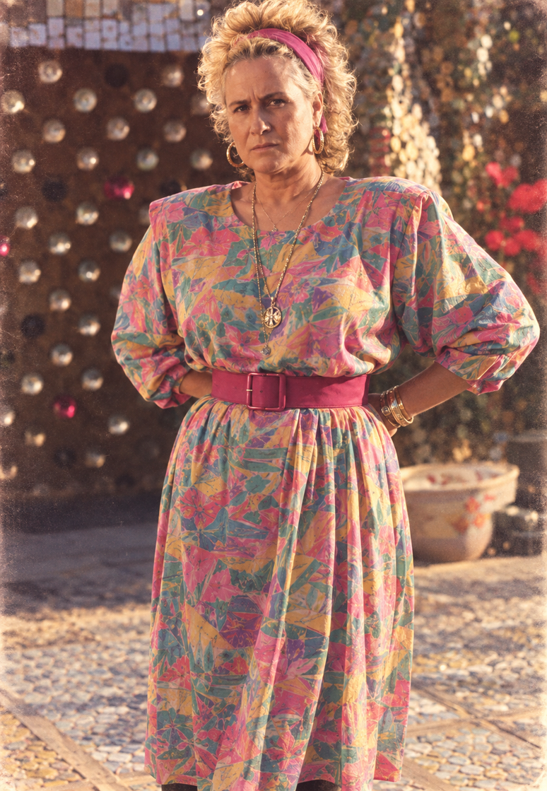 Personagens de 'Avenida Brasil' na trend dos anos 80