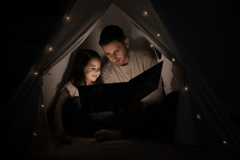 O momento de leitura pode ajudar a desacelerar ap&oacute;s um dia de atividades 