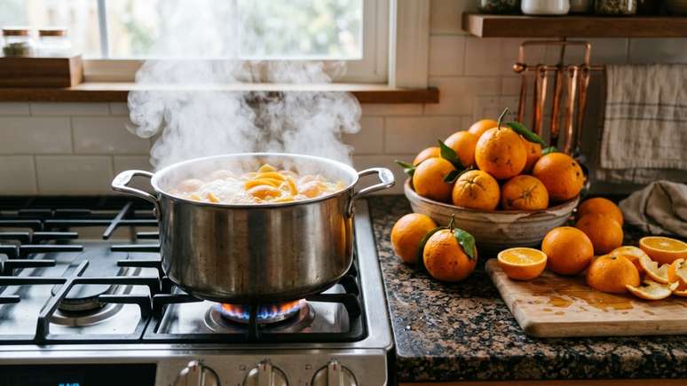 Reaproveitar sobras de laranja em infus&otilde;es garante uma casa perfumada com economia e sustentabilidade.