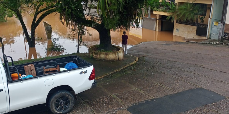 Enchente em Registro, no interior de S&atilde;o Paulo