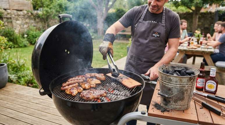 Uma churrasqueira grande exige mais brasas para formar uma &aacute;rea de calor uniforme.