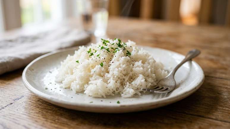 Aguardar o descanso correto sem levantar a tampa garante um arroz soltinho e macio.