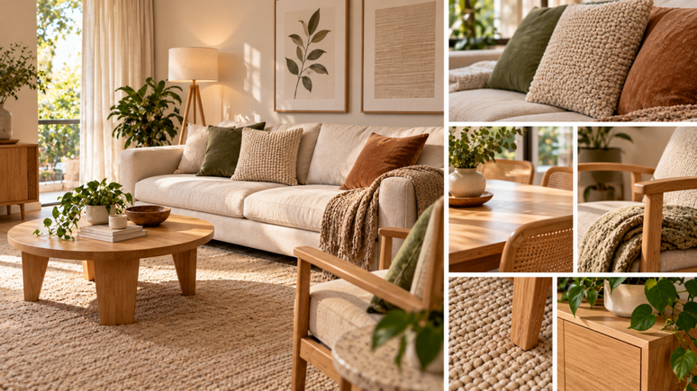 A mistura de madeira clara com tecidos encorpados pode deixar o ambiente mais elegante. Veja como equilibrar texturas, cores e materiais na decora&ccedil;&atilde;o.