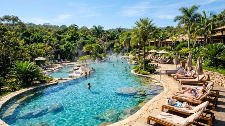 A famosa praia artificial no planalto central reproduz o clima mar&iacute;timo com ondas suaves em piscinas t&eacute;rmicas.