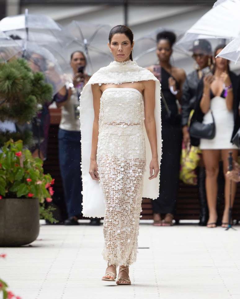 Swanmy Sampaio em desfile de Nova York 