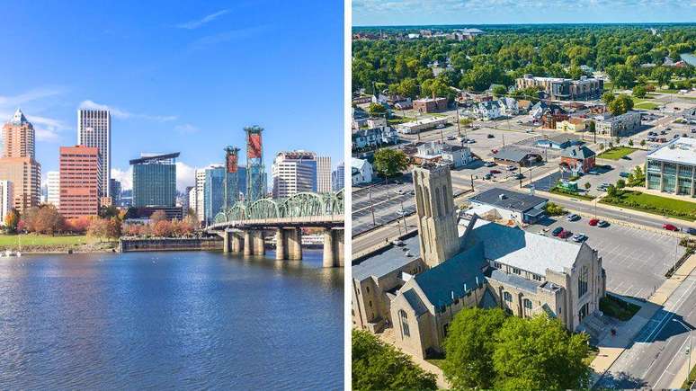 Brianna e os filhos trocaram Portland por Muncie, cidade de 65 mil habitantes