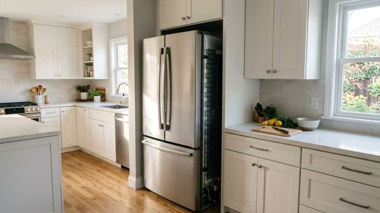 A limpeza peri&oacute;dica e o espa&ccedil;amento adequado das paredes prolongam a vida &uacute;til do refrigerador e reduzem custos.