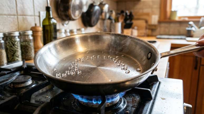 Uma carne retirada da embalagem e colocada diretamente na frigideira pode soltar bastante &aacute;gua.