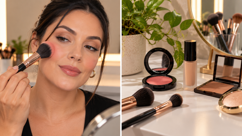 O mesmo produto pode transformar o visual quando muda de lugar no rosto. Veja como aplicar blush, corretivo e bronzer para criar diferentes efeitos.