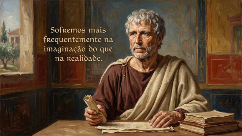O estoicismo ensina a examinar impress&otilde;es ruins com lucidez para evitar a ansiedade.