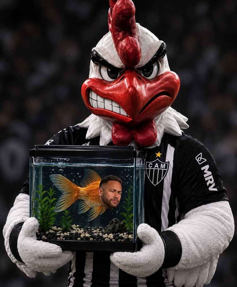 At&eacute; o mascote entrou na zoeira &ndash;