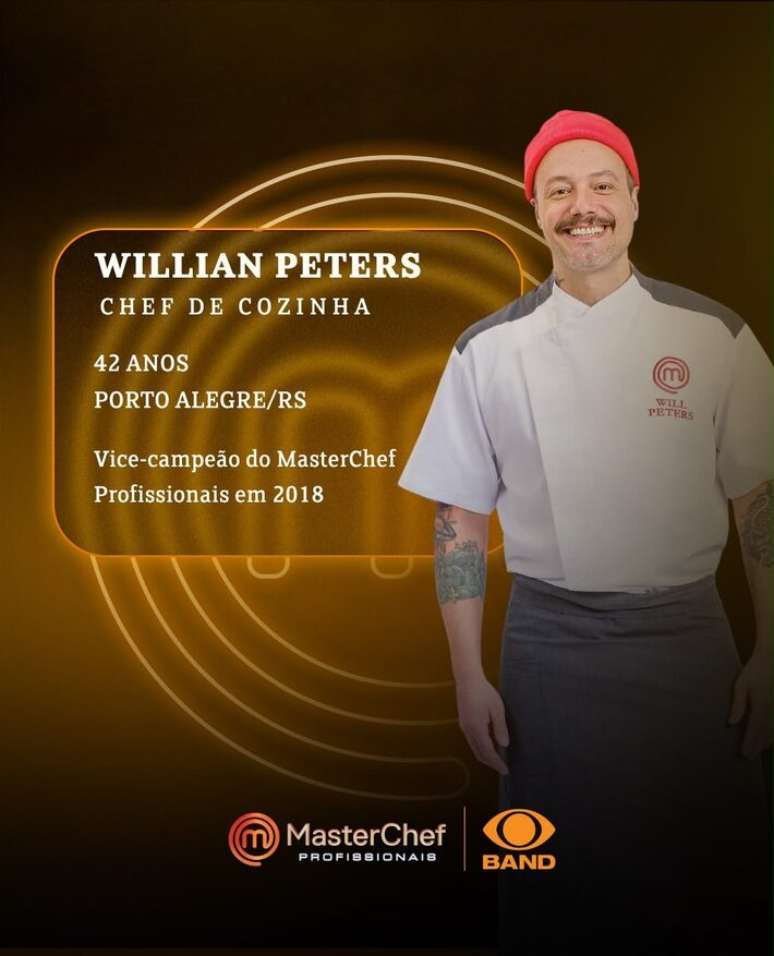 Willian Peters volta ao MasterChef Profissionais