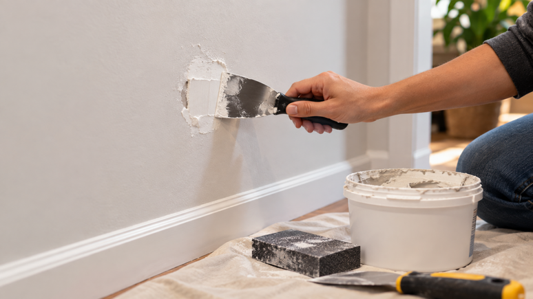 Como consertar uma parede de drywall danificada? Veja o passo a passo para reparar pequenos furos, rachaduras e amassados sem complicar o acabamento.
