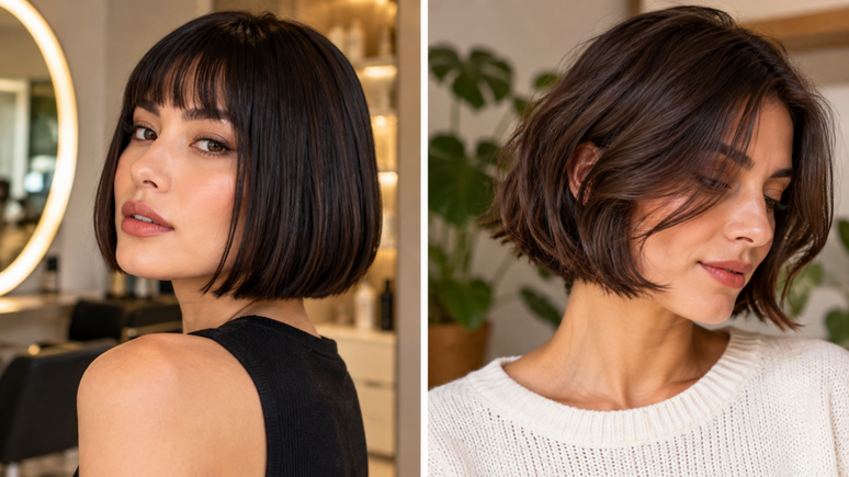 Quer um corte curto e moderno sem muitas camadas? Conhe&ccedil;a o Japanese bob, veja como ele funciona em diferentes texturas e quais cuidados ajudam a manter o formato.