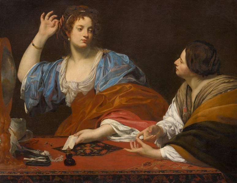 'Marta Repreende sua Vaidosa Irm&atilde; Maria Madalena', do pintor franc&ecirc;s Simon Vouet