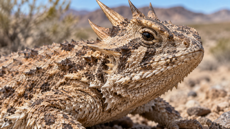 O lagarto de chifres pode expelir sangue pela regi&atilde;o dos olhos.