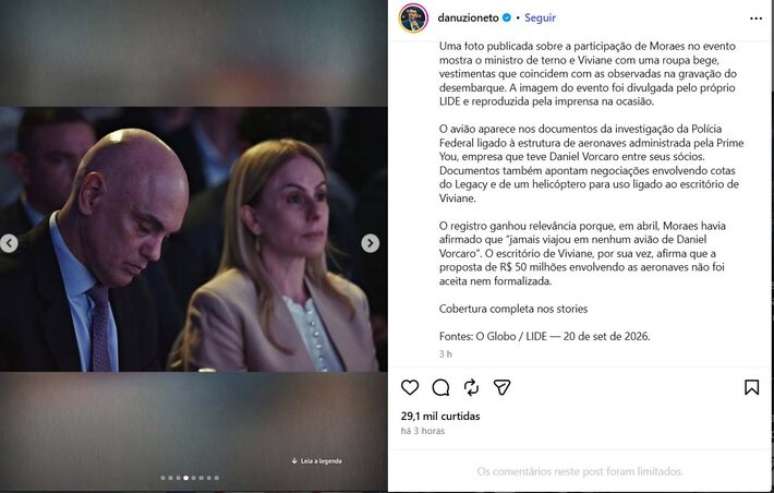 20.09.2026 - Alexandre de Moraes e Viviane Barci no Forum LIDE de 22/08/2025.