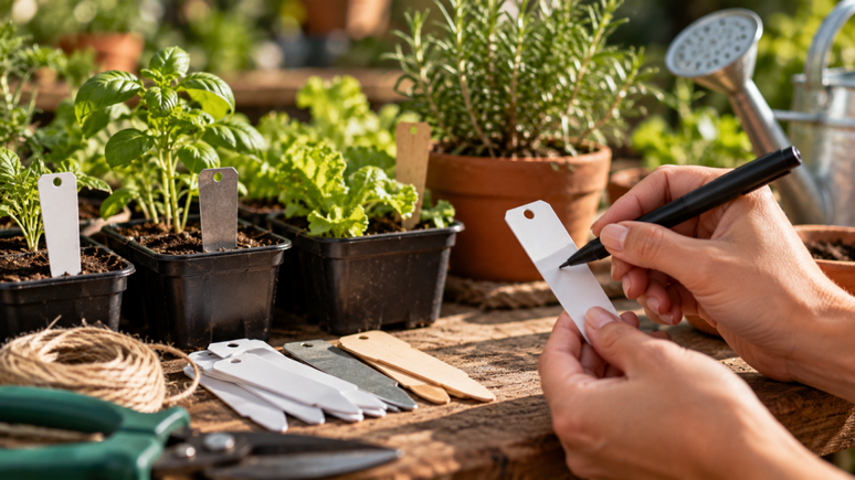 Como criar etiquetas de plantas que n&atilde;o desaparecem? Aprenda a escolher materiais resistentes, usar a tinta adequada e fixar o marcador com seguran&ccedil;a.