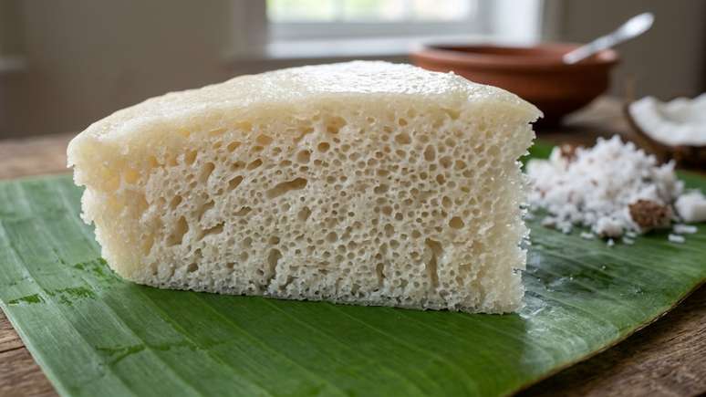 A adi&ccedil;&atilde;o de fermento biol&oacute;gico garante uma estrutura esponjosa e leve ao bolo de arroz.