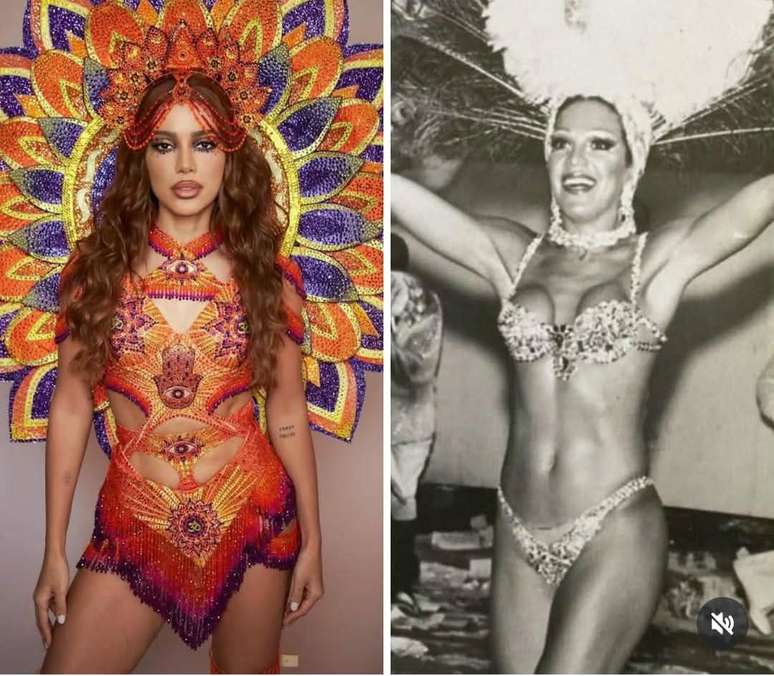Cinquenta anos separam a ascens&atilde;o de Anitta como rainha de bateria da Grande Rio e a estreia de Elo&iacute;na dos Leopardos no mesmo posto na Beija-Flor