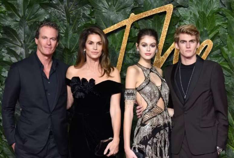 Rande Gerber, Cindy Crawford, Kaia Gerber e Presley Gerber