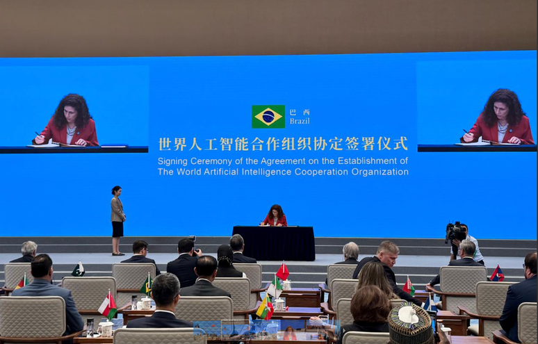 Governo brasileiro integra Waico, Organiza&ccedil;&atilde;o Mundial de Coopera&ccedil;&atilde;o em Intelig&ecirc;ncia Artificial, criada em Xangai com a participa&ccedil;&atilde;o de 29 pa&iacute;ses.