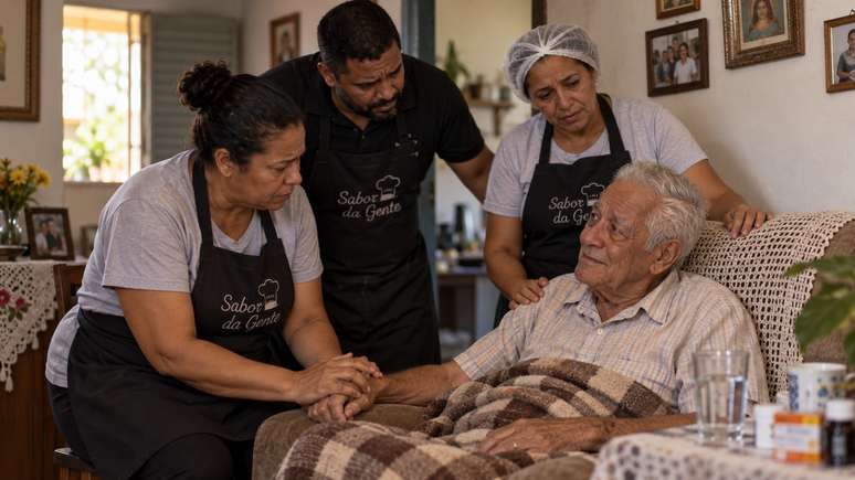 Funcion&aacute;rios procuram &Aacute;lvaro em casa quando ele falta ao almo&ccedil;o habitual.