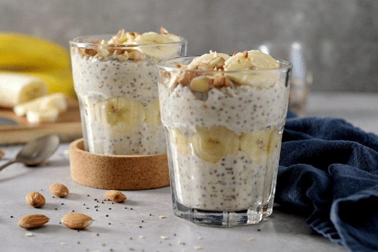 Pudim de chia com banana 