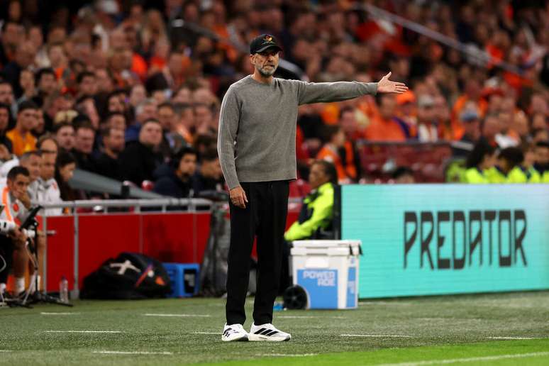 Jurgen Klopp em sua primeira partida no comando da sele&ccedil;&atilde;o alem&atilde; &ndash;