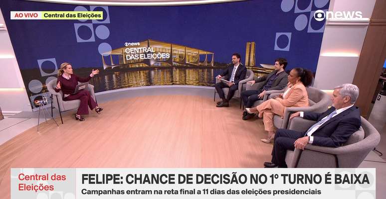 CEO da Quaest, Felipe Nunes (segundo da esquerda para a direita) afirma que debate na Globo pode influenciar os indecisos
