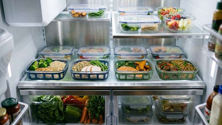 Fracionar os alimentos em por&ccedil;&otilde;es individuais garante um resfriamento eficiente e seguro na geladeira.