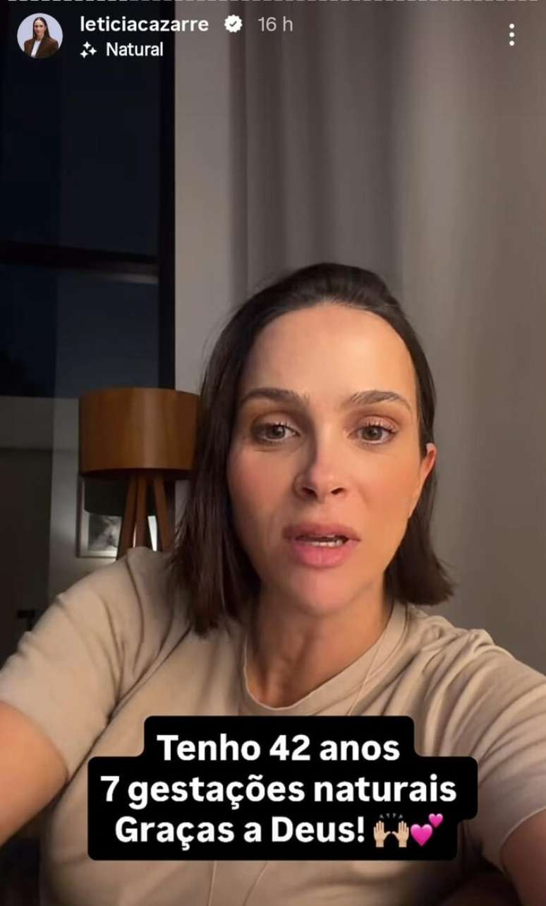 Leticia Cazarr&eacute; fala da s&eacute;tima gravidez aos 42 anos