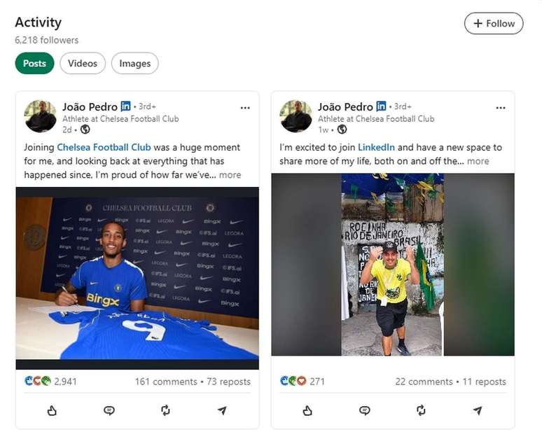Internautas comentaram sobre o perfil de Jo&atilde;o Pedro &ndash;