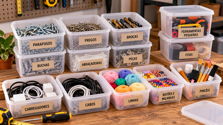 O pote de sorvete pode ajudar a organizar a casa. Veja como limpar, etiquetar e reaproveitar os recipientes para guardar objetos pequenos.