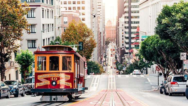Os bondes hist&oacute;ricos de S&atilde;o Francisco fazem parte da extensa rede de transporte da cidade